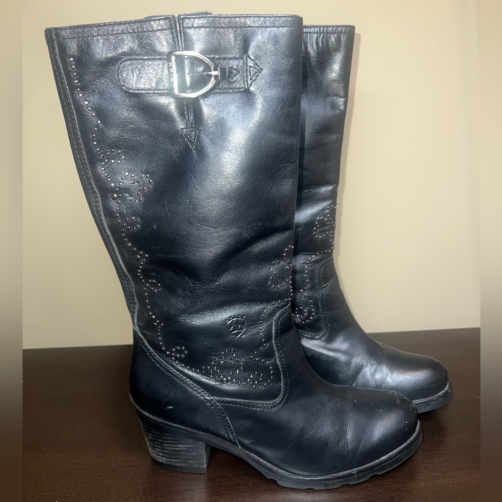 Black Leather Tall Boots